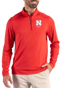Cutter and Buck Nebraska Cornhuskers Mens Red Alumni Coastline Long Sleeve Qtr Zip Pullover
