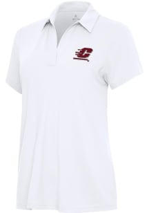 Antigua Central Michigan Chippewas Womens White Era Short Sleeve Polo Shirt