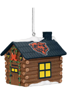 Chicago Bears Resin Log Cabin Ornament - Navy Blue