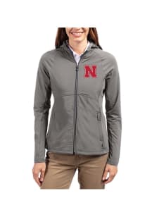 Cutter and Buck Nebraska Cornhuskers Womens Graphite Adapt Eco Light Weight Jacket