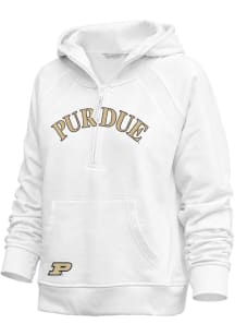 Purdue Boilermakers Womens White Asana Hooded Sweatshirt