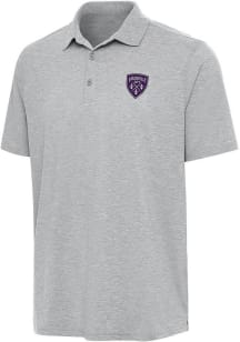 Antigua Louisville City FC Mens Grey Par 3 Short Sleeve Polo