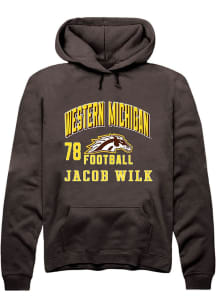 Jacob Wilk Western Michigan Broncos Mens Brown Football NIL Arch Logo Player Hood