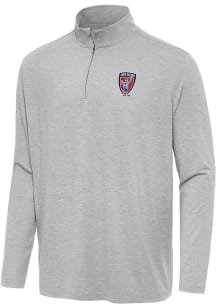 Antigua Indy Eleven Mens Grey Hunk Long Sleeve Qtr Zip Pullover