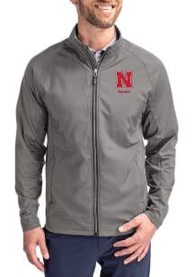 Cutter and Buck Nebraska Cornhuskers Mens Graphite Alumni Adapt Eco Medium Weight Jacket