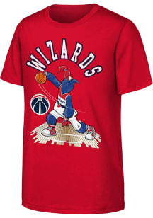 Washington Wizards Youth Red Mascot On Court Short Sleeve T-Shirt