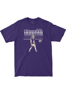 Avery Johnson K-State Wildcats Purple Football NIL Caricature Short Sleeve Fashion Player T Shirt