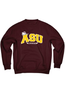 Blue 84 Arizona State Sun Devils Womens Maroon Hello Kitty Hide Behind Twill Crew Sweatshirt