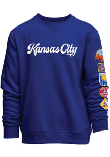 Kansas City Womens Blue Patches on the sleeve Crew Sweatshirt