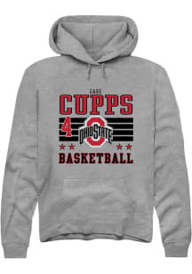 Gabe Cupps Ohio State Buckeyes Mens Grey NIL Striped Player Hood
