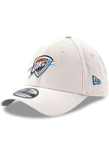 New Era Oklahoma City Thunder Mens White Team Logo 39THIRTY Flex Hat