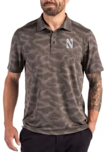 Cutter and Buck Northwestern Wildcats Mens Purple Camo Print Short Sleeve Polo