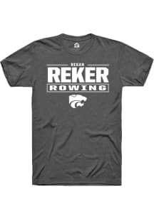 Regan Reker K-State Wildcats Dark Grey NIL Stacked Box Short Sleeve Player T Shirt