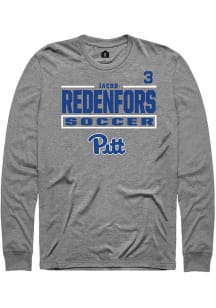 Jacob Redenfors Pitt Panthers Graphite NIL Stacked Box Long Sleeve Player T Shirt
