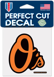 Baltimore Orioles 4x4 Perfect Cut Auto Decal - Orange