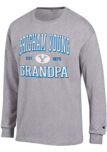 Champion BYU Cougars Grey Est. Date Grandpa Jersey Long Sleeve T Shirt