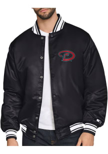 Starter Arizona Diamondbacks Mens Black Homeplate Satin Varisty Medium Weight Jacket
