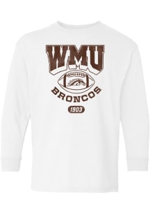 Summit Sportswear Western Michigan Broncos Youth White Color Out Long Sleeve T-Shirt
