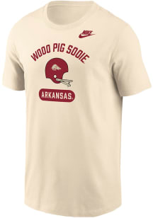 Nike Arkansas Razorbacks Natural Football Football Helmet Core Short Sleeve T Shirt