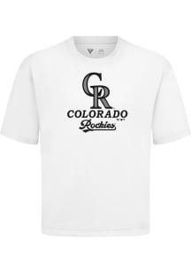 Levelwear Colorado Rockies White Signature Knit Team Surge Short Sleeve Fashion T Shirt