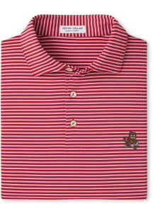Peter Millar Iowa State Cyclones Mens Cardinal Red Tiebreaker Short Sleeve Fashion Polo