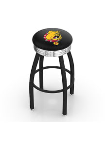 Ferris State Bulldogs 3 Ring Chrome Seat Pub Stool - Black