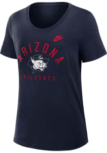 Nike Arizona Wildcats Womens Navy Blue Legacy Arch Slub Short Sleeve T-Shirt