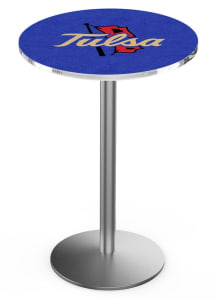 Tulsa Golden Hurricane Stainless Round Base Pub Table