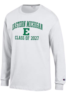 Champion Eastern Michigan Eagles White Primary Class of 2027 Jersey Long Sleeve T Shirt