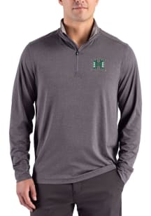 Cutter and Buck Hawaii Warriors Mens Black Forge Eco Big and Tall Qtr Zip
