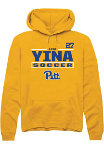 Adoo Yina Pitt Panthers Mens Gold NIL Stacked Box Player Hood