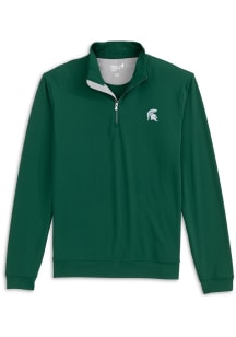 Johnnie O Michigan State Spartans Mens Green Motion Vault Long Sleeve Qtr Zip Pullover