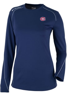 Columbia Montreal Canadiens Womens Navy Blue Heat Seal Omni Wick Shotgun Long Sleeve T-Shirt