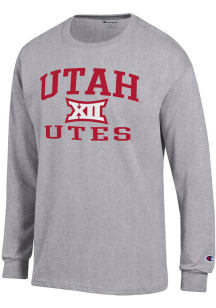 Champion Utah Utes Grey B12 Arch Jersey Long Sleeve T Shirt