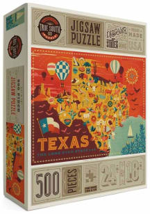 Texas Illustrated Map 500 Piece Puzzle