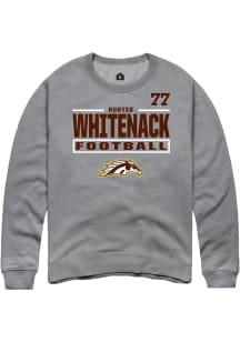 Hunter Whitenack Western Michigan Broncos Mens Grey Football NIL Stacked Box Player Crew