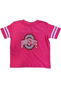 Little King Ohio State Buckeyes Toddler Girls Pink Sparkle Short Sleeve T-Shirt