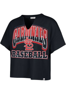 47 St Louis Cardinals Womens Navy Blue Win Big Short Sleeve T-Shirt