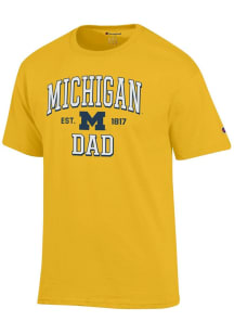 Champion Michigan Wolverines Yellow Est Date Dad Jersey Short Sleeve T Shirt