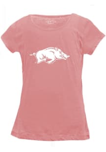 Arkansas Razorbacks Girls Pink Charlotte Short Sleeve Fashion T-Shirt