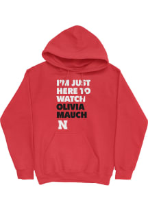 Olivia Mauch Campus Ink Nebraska Cornhuskers Youth Game Day Hoodie Long Sleeve Player Hoodie Red