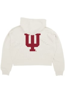 Blue 84 Indiana Hoosiers Womens Ivory Cloud Fleece Long Sleeve Full Zip Jacket