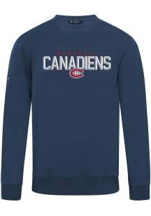 Levelwear Montreal Canadiens Mens Navy Blue Zane Carve Long Sleeve Crew Sweatshirt