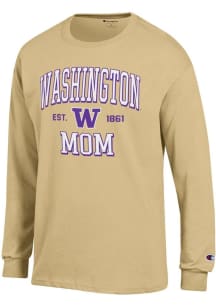 Champion Washington Huskies Gold EST Date Mom Jersey Long Sleeve T Shirt