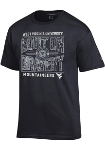 Champion West Virginia Mountaineers Black Built on Bravery Short Sleeve T Shirt