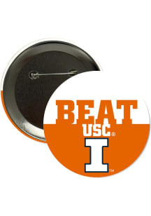 Illinois Fighting Illini BEAT USC 3" Button - Orange