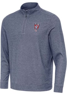 Antigua Indy Eleven Mens Navy Blue Subtle Long Sleeve Qtr Zip Pullover