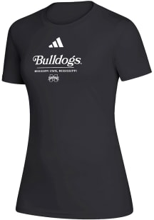 Adidas Mississippi State Bulldogs Womens Black Heat Seal Creator Short Sleeve T-Shirt