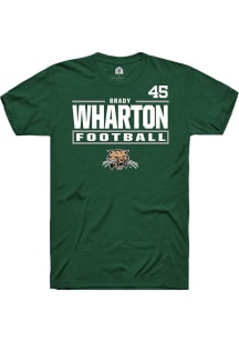 Brady Wharton Ohio Bobcats Green Football NIL Stacked Box Short Sleeve Player T Shirt