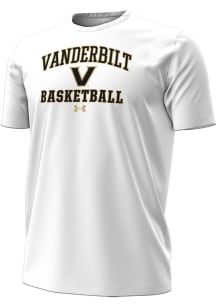 Under Armour Vanderbilt Commodores White Basketball Performance Short Sleeve T Shirt